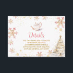 Brewing Pink Winter Tea Party Baby Shower Details Enclosure Card<br><div class="desc">Baby Is Brewing Pink Winter Tea Party Baby Shower Detail Cards
Customize with your own text!</div>
