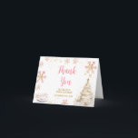 Brewing Pink Winter Tea Party Baby Shower Folded Thank You Card<br><div class="desc">Baby Is Brewing Pink Winter Tea Party Baby Shower Folded Thank You Card
All wordings can be customized</div>