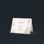 Brewing Pink Winter Tea Party Baby Shower Folded Thank You Card<br><div class="desc">Baby Is Brewing Pink Winter Tea Party Baby Shower Folded Thank You Card
All wordings can be customized</div>