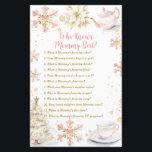 Brewing Pink Winter Tea Party Who Knows Mommy Best<br><div class="desc">Baby Is Brewing Pink Winter Tea Party Baby Shower Who Knows Mommy Best Game</div>