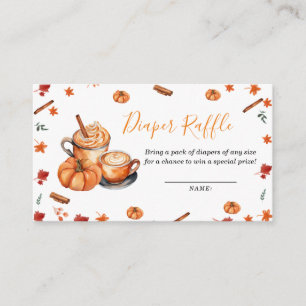 Brewing Pumpkin Spice Baby Shower Diaper Raffle Enclosure Card