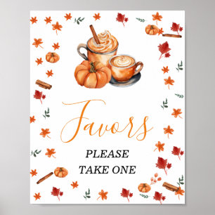Brewing Pumpkin Spice Coffee Baby Shower Favours Poster