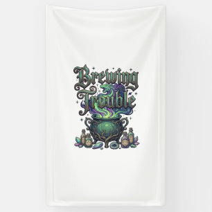 Brewing Trouble Cauldron Dragon Alchemy Crystals H Banner