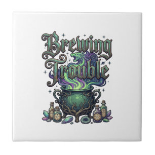Brewing Trouble Cauldron Dragon Alchemy Crystals H Tile