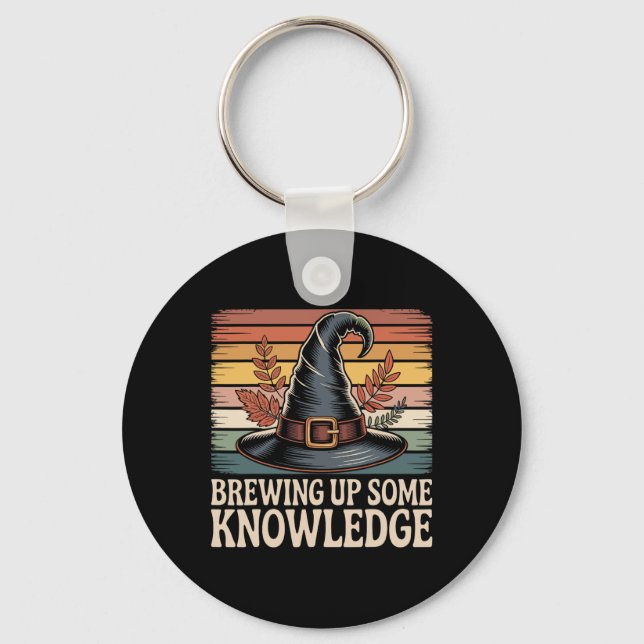 Brewing Up Some Knowledge Halloween Design  Key Ring (Front)