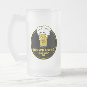 Brewmaster Beer home-brew Dad Frosted Glass Beer Mug