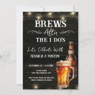 Brews after I do Casual Wedding After Party  Invitation