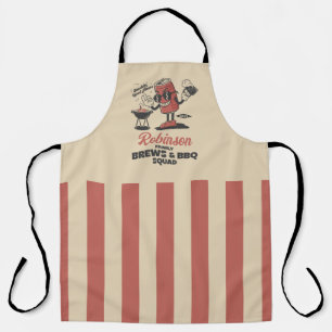 Brews And BBQ Squad Funny Barbeque Family Custom Apron