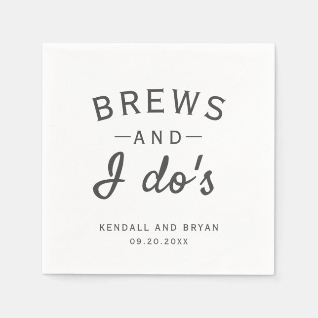 Brews and I Do's Brewery Wedding Napkin (Front)