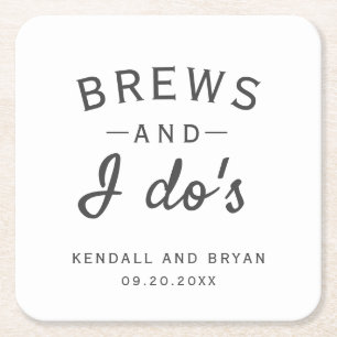 Brews and I Do's Brewery Wedding Paper Coaster