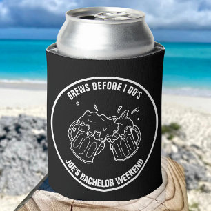 Brews Before I Do Custom Bachelor Party Groomsman Can Cooler