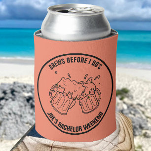 Brews Before I Do Custom Bachelor Party Groomsman Can Cooler