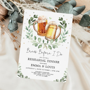 Brews Before I Do Rehearsal Dinner Couples Shower Invitation