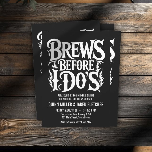 Brews Before I Do’s Rock N Roll Rehearsal Dinner Invitation (Creator Uploaded)