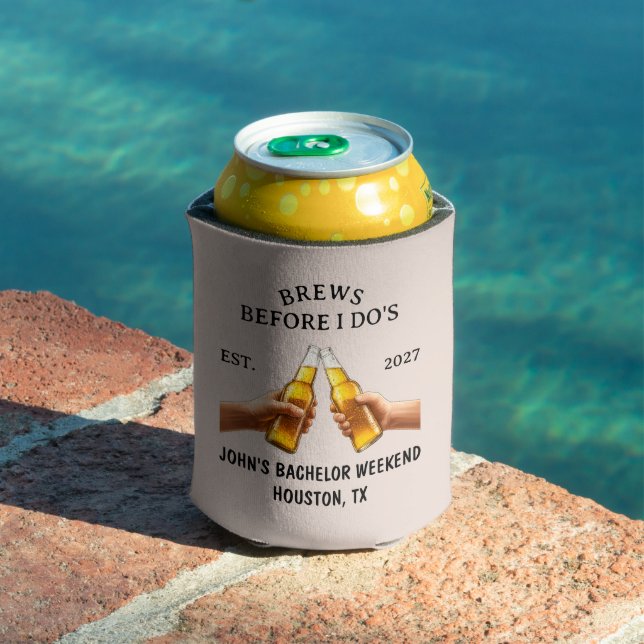 Brews Before I Do's Bachelor Trip Party Favour Can Cooler (In Situ Pool)