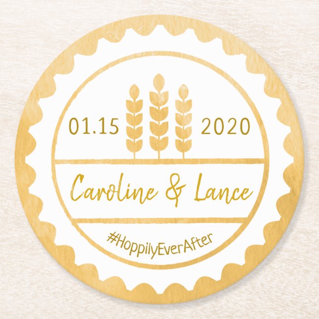 Brews Before I Do's Beer Bottle Cap Round Paper Coaster (Front)