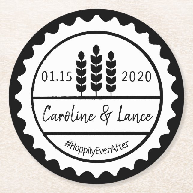 Brews Before I Do's Beer Bottle Cap Round Paper Coaster (Front)