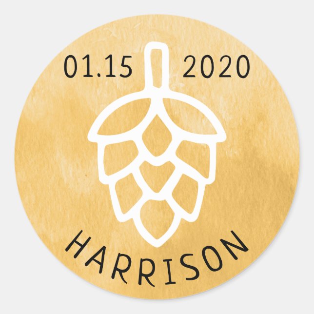 Brews Before I Do's Beer Hops Wedding Shower Classic Round Sticker (Front)