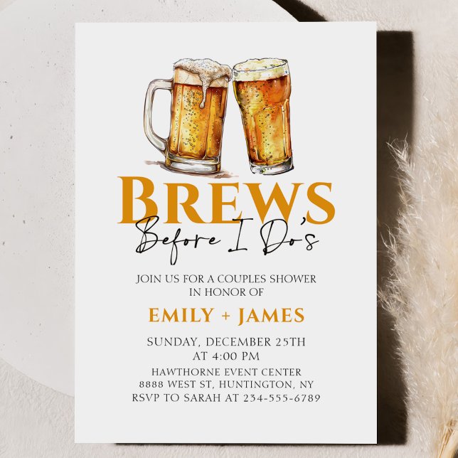 Brews Before I Do's! Beer Wedding Couples Shower Invitation (Creator Uploaded)