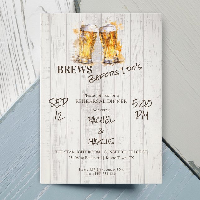Brews Before I Do's Beers Rehearsal Dinner Invitation (Creator Uploaded)