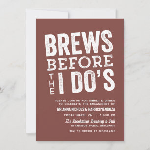 Brews before I Do's brewery engagement party brick Invitation