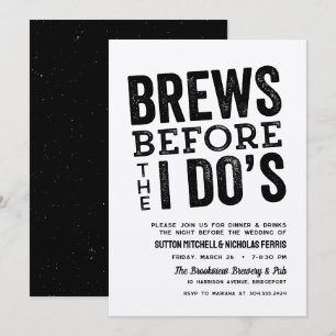 Brews before I Do's brewery rehearsal dinner Invit Invitation