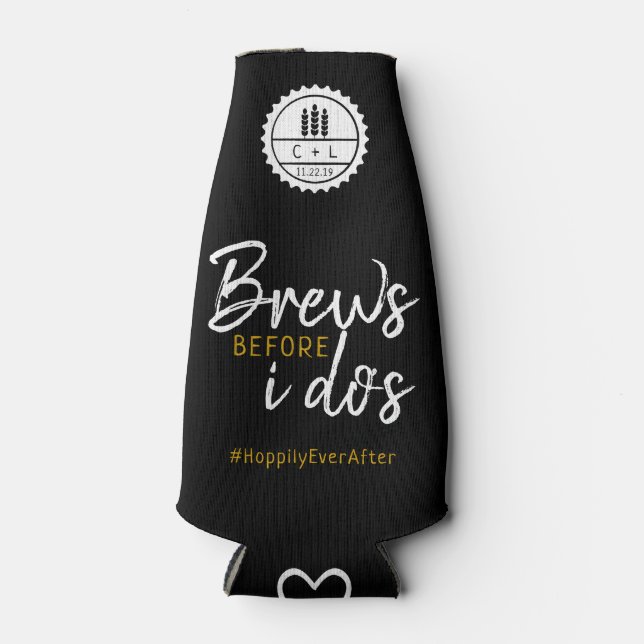 Brews Before I Do's Co-Ed Wedding Shower Bottle Cooler (Front)
