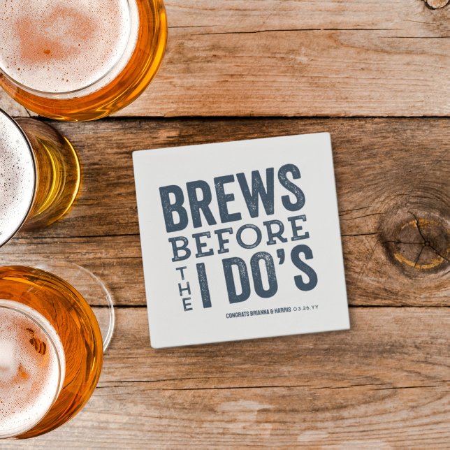 Brews before I Do's navy brewery rehearsal dinner Napkin (Creator Uploaded)