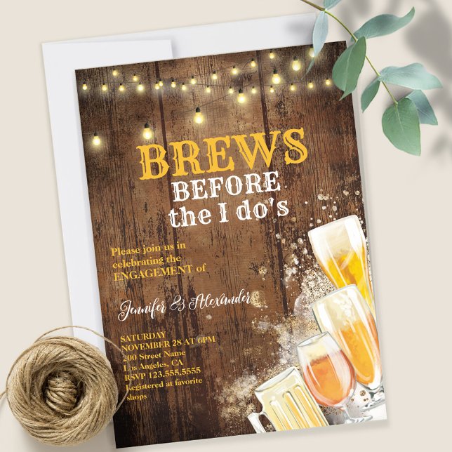 Brews Before The I Do's Engagement Party Invitation (Creator Uploaded)