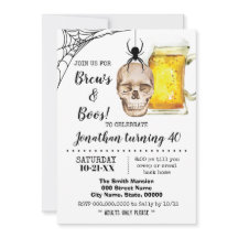 Brews & Boos Halloween Adult Birthday skull beer