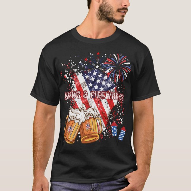 Brews & Fireworks  T-Shirt (Front)