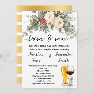 Brews & Wine Before I do Winter Couples Shower Invitation