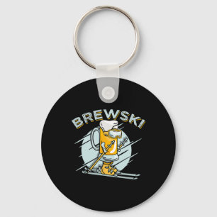 Brewski - Skiing Beer For Winter Sport Key Ring