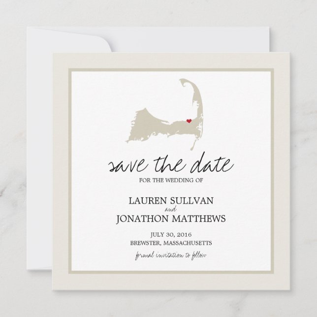 Brewster Cape Cod Wedding Save the Date (Front)