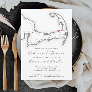 Brewster MA Casual Wedding Rehearsal Dinner Invitation
