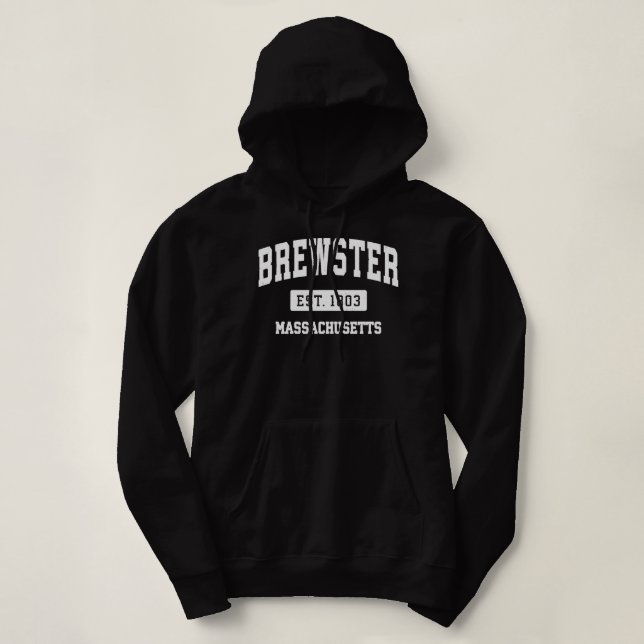 Brewster Massachusetts MA Vintage Sports Establish Hoodie (Design Front)