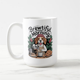Brewtiful Morning Funny Barista Beagle Coffee Mug