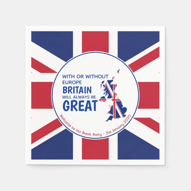 Brexit BRITAIN ALWAYS GREAT Customised Paper Napkin (Front)