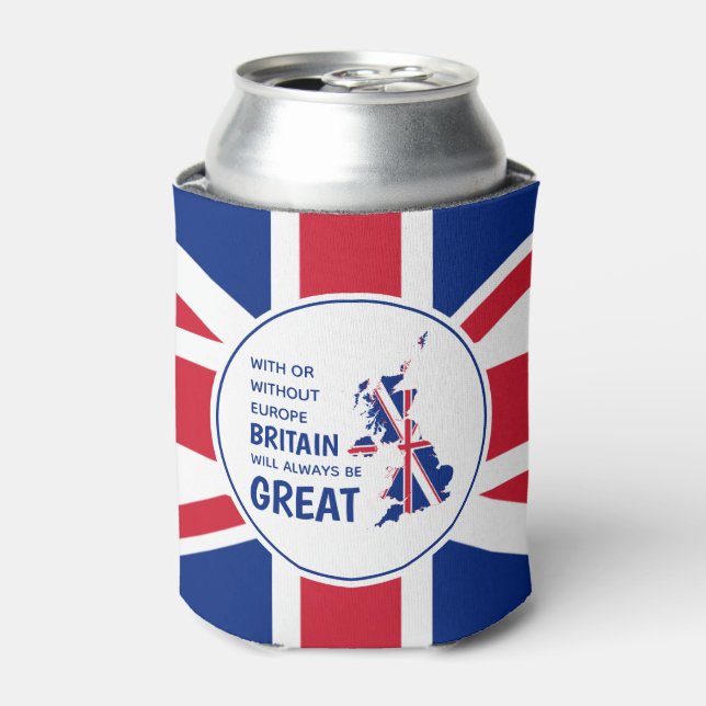 BREXIT Britain Always Great Patriotic Union Jack Can Cooler (Can Front)