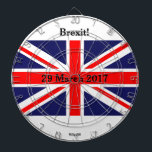 Brexit British Dartboard<br><div class="desc">British flag design,  hand painted and printed with the date of the triggering of article 50.</div>