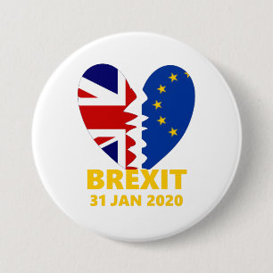 Brexit Commemorative UK - European Union Split 7.5 Cm Round Badge