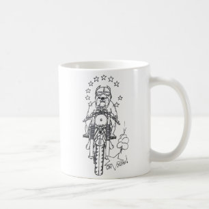 Brexit Dog Leaving Europe on Motorcycle both sides Coffee Mug