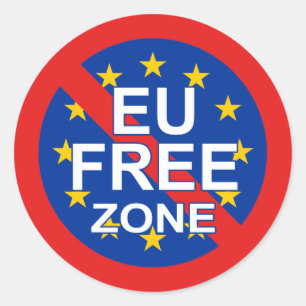 Brexit - Leave Supporters, EU Free Zone Classic Round Sticker