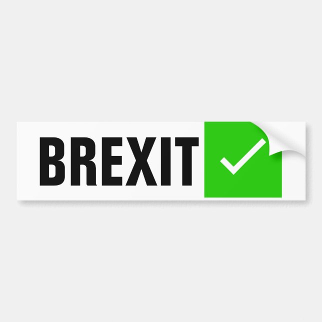 Brexit sign with green check mark bumper sticker (Front)