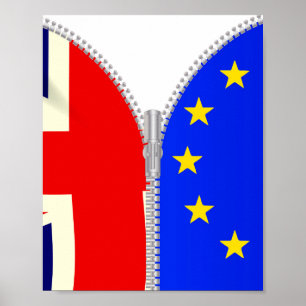 Brexit UK EU Split Zipper Poster