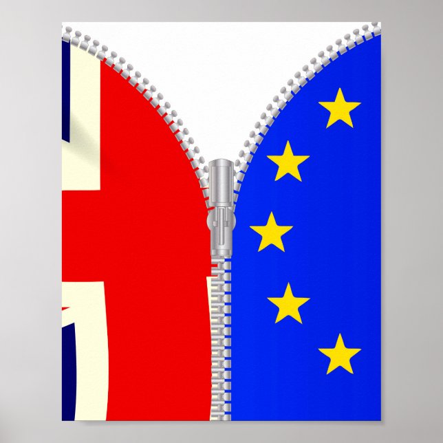 Brexit UK EU Split Zipper Poster (Front)