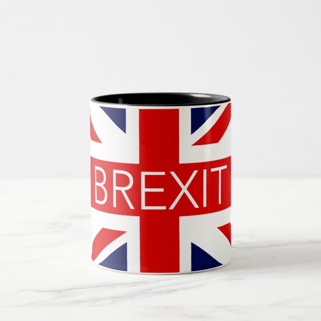BREXIT UNION JACK - HIGH QUALITY IMAGE Two-Tone COFFEE MUG (Center)
