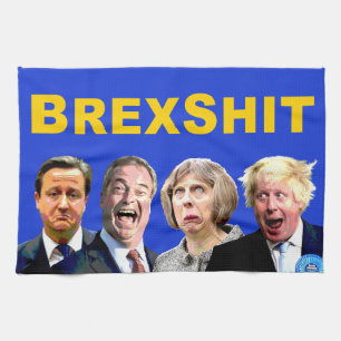 BREXSHIT, funny anti Brexit referendum message: Tea Towel