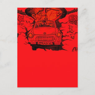 Brezhnev & Honecker,Trabant Car,Berlin - Red Postcard