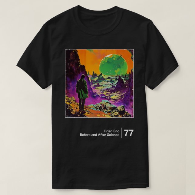 Brian Eno Minimalist Graphic Artwork Design T-Shirt (Design Front)